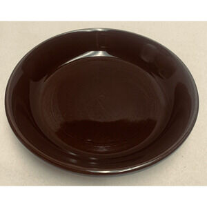 Stoneware Brown Glazed Pie Plate Dish White 9.75" x 1.50" Deep Unused Unbranded